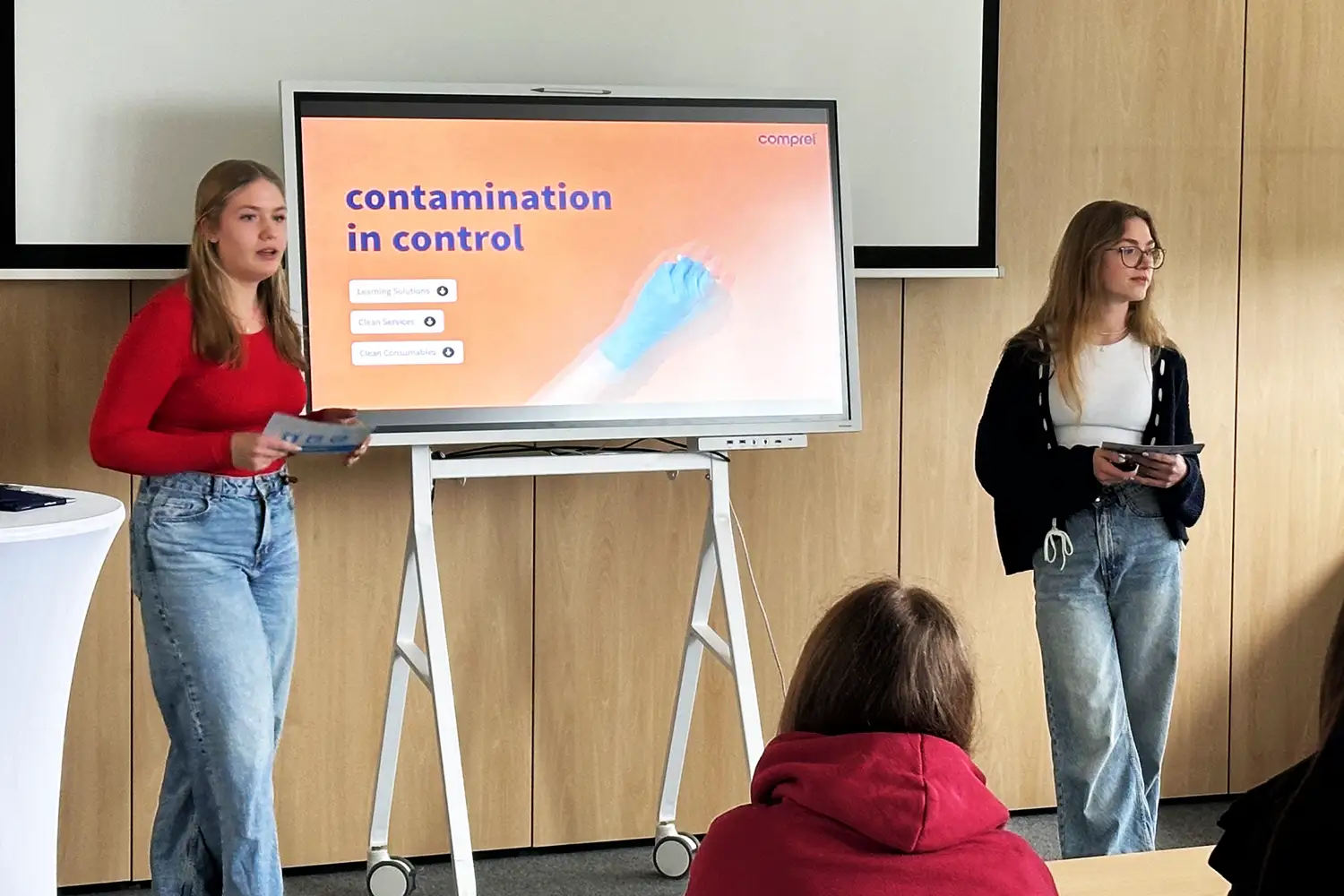 Emilia Angermeier and Valerie Angermeier at the presentation of future jobs Carinthia.