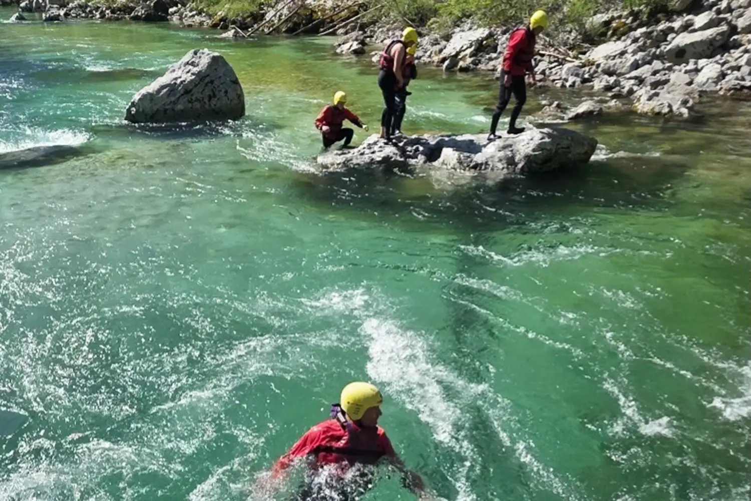 I took my employees on a group rafting trip during the team-building event.